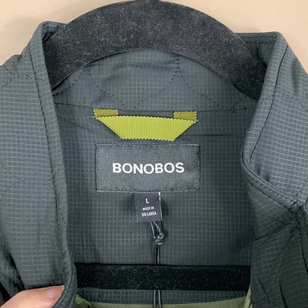 NWT Bonobos mens black lightweight quilted vest sz lg
